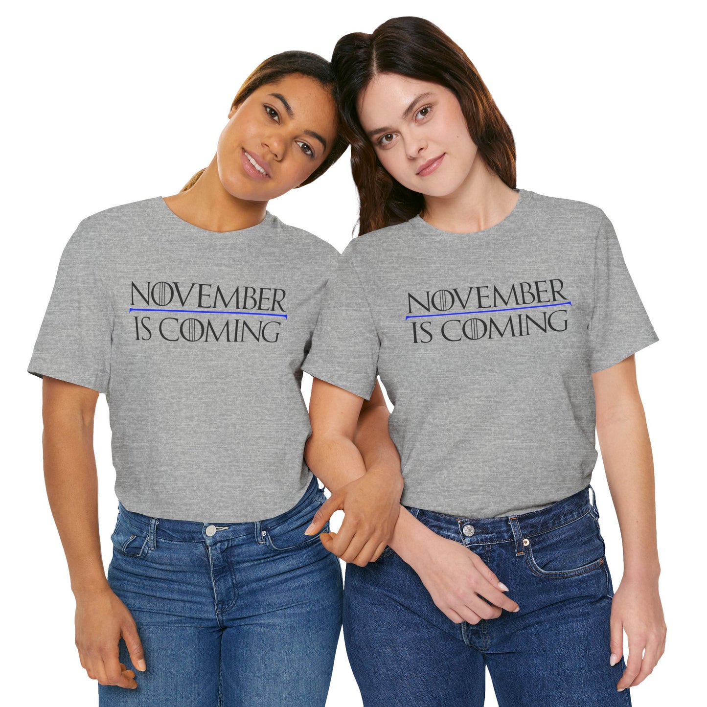 "November Is Coming" - Pro Kamala Harris 2024 Election T-Shirt - Vote Democrat - Unisex Retail Fit - Black Text